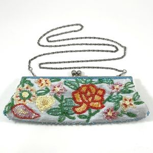 Kristine Accessories Sequin and Beaded Floral Clutch